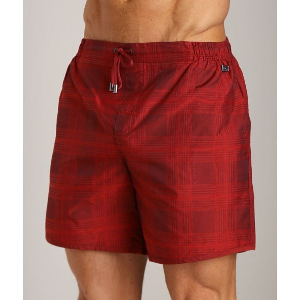 Hugo Boss Men’s‎ Swim Shorts Size Medium Red Lined Trunks 6”